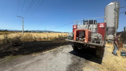 Bolu'daki anız yangını çiftliğe sıçramadan söndürüldü