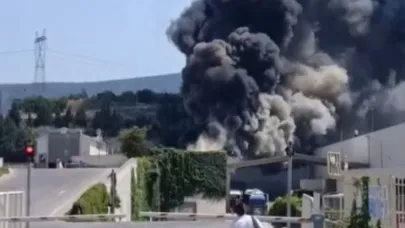 Bursa'da korkutan fabrika yangını