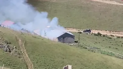 Yayla evinde yangın çıktı