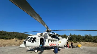 Orhaneli’de yangın helikopteri göreve başladı