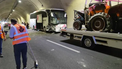 Amasya’da yolcu otobüsüyle traktör çarpıştı: 1 yaralı