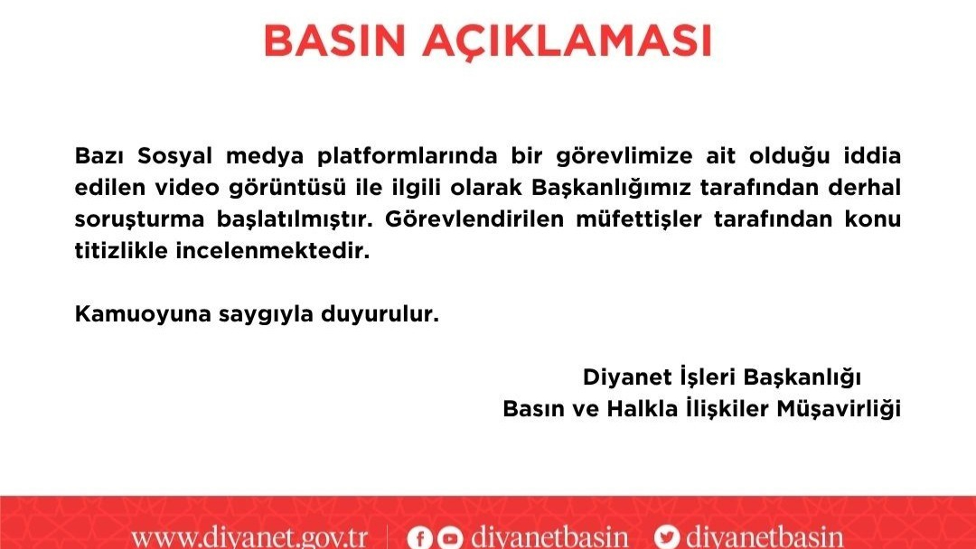 Diyanet’ten rüşvet iddiasına soruşturma