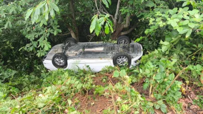 Giresun’da otomobil şarampole devrildi: 6 yaralı