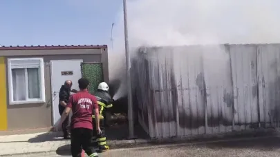Adıyaman'da korkutan konteyner yangını!