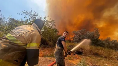 Bornova’da orman yangınına müdahale sürüyor