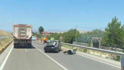 Kontrolden çıkan otomobil refüje çarptı: 1 yaralı