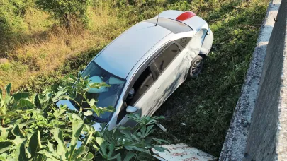 Kontrolden çıkan otomobil tarlaya uçtu: 1 yaralı