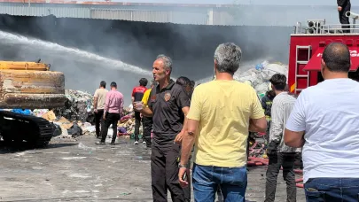 Geri dönüşüm fabrikasında yangın paniği