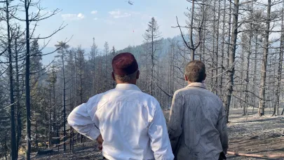 Orman yangınına karşı köylüler seferber oldu