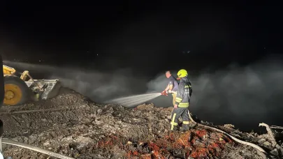 Çöplük alev aldı