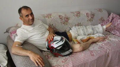 Takla atan sürücüyü kask korudu
