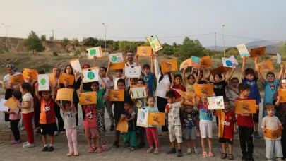 Yangın bölgesindeki çocuklara sanatla destek