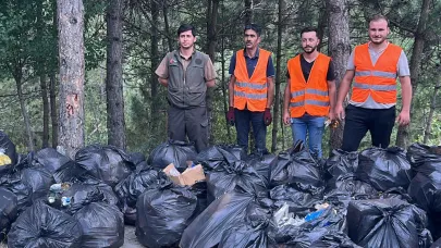 Kastamonu'da ormandan 200 torba çöp çıktı