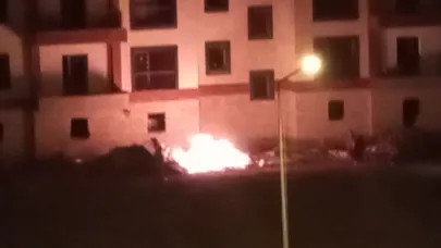 Edirne'de TOKİ şantiyesinde yangın paniği...