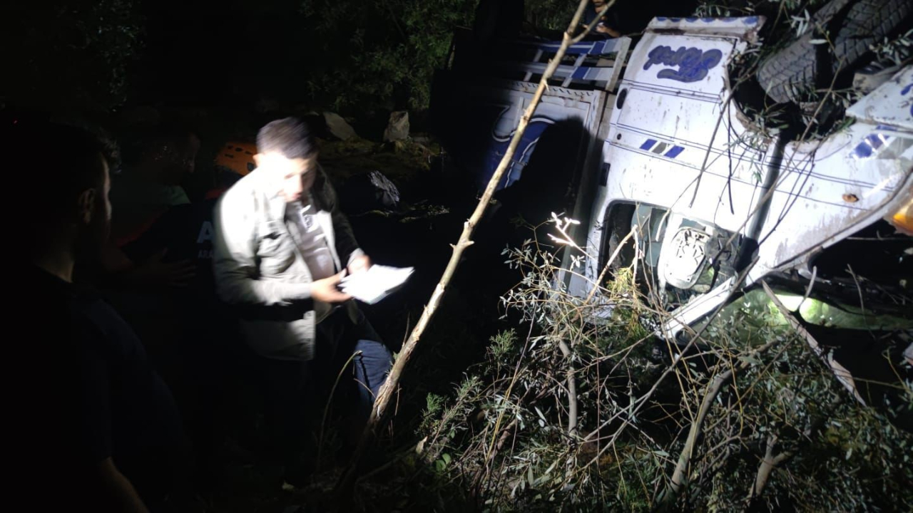 Kamyonet yoldan çıkıp savruldu: 2 yaralı