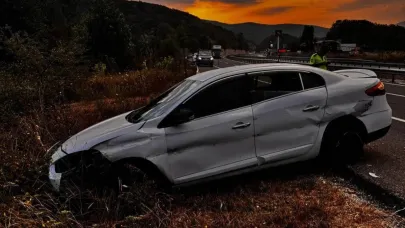 Bursa'da otomobil tarlaya uçtu 5 kişi yaralandı!