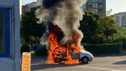 Muayeneden geçmeyen otomobilini yaktı