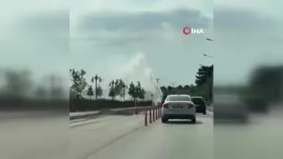 Altyapı çalışmasında su borusu patladı
