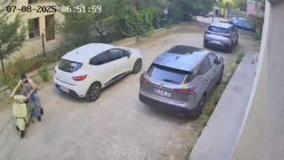 Kar maskeli hırsız güpegündüz motosiklet çaldı
