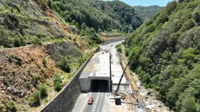 Zonguldak-Ankara yolundaki heyelan koruma çalışmaları sürüyor