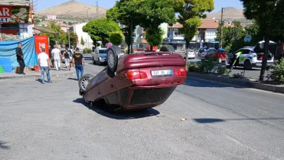 Otomobil takla attı