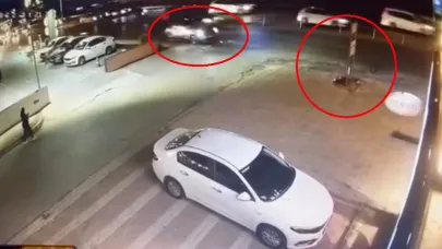 Hızla ilerleyen motosikletli böyle kaza yaptı