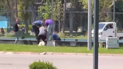 Bursa’da alkollü şahıs süs havuzuna düştü