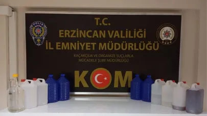 Erzincan’da 42 litre kaçak içki ele geçirildi