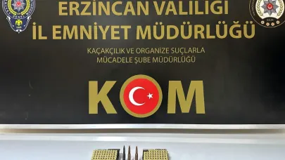 Erzincan’da 101 adet mermi ele geçirildi