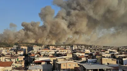 Orman yangınında dumanlar kentin dört bir yanından görüldü