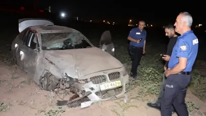 Şarampole takla atıp hurdaya dönen otomobilin sürücüsü ağır yaralandı