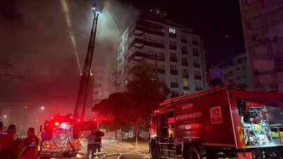 Gaziantep'te 7 katlı binada yangın paniği