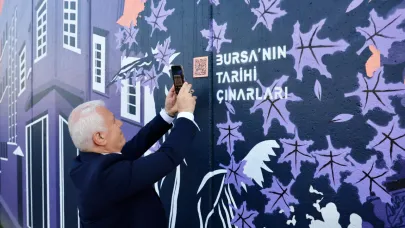 Bursa'nın duvarlarına QR kodlu sanat dokunuşu