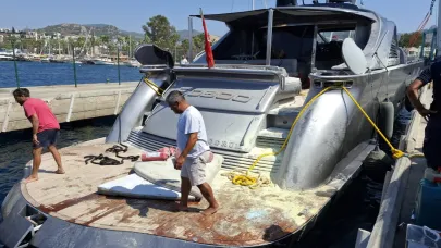 Bodrum'da motoryatta yangın paniği