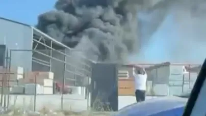 Geri dönüşüm fabrikasında korkutan yangın
