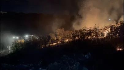 Balıkesir'de alevler geceyi aydınlattı