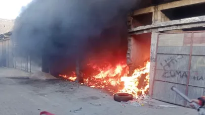 Kırıkhan’da iş yeri alevlere teslim oldu