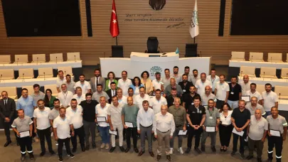 Yangınlarla mücadele eden Nilüfer personeline teşekkür belgesi
