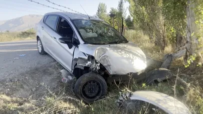 Kontrolden çıkan araç kazaya yol açtı: 2 yaralı