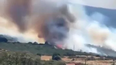 Başköy'de orman yangına müdahale devam ediyor
