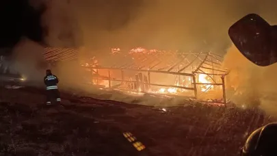 Muş'ta ahır yangını: Hayvanlar son anda kurtarıldı