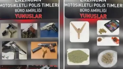 Erzincan’da 4 adet ruhsatsız, 3 adet kurusıkı tabanca ele geçirildi