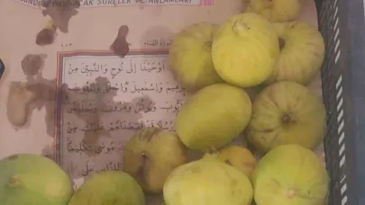 Meyve kasasında Kuran-ı Kerim sayfası bulundu