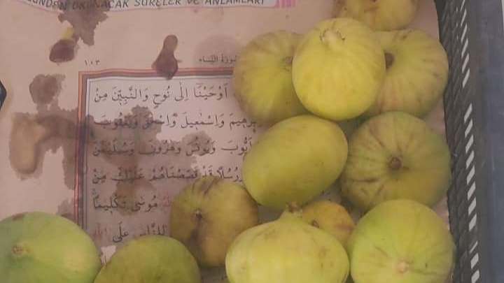 Meyve kasasında Kuran-ı Kerim sayfası bulundu