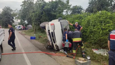 Samsun'da kamyonet devrildi: 1 ölü, 2 yaralı
