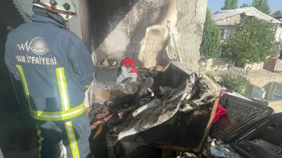 Van’da ev yangını