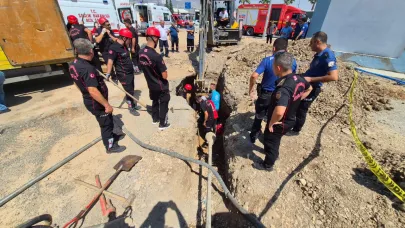 Kanal kazısında göçük: 1 işçi yaralı olarak kurtarıldı