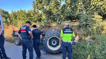 Bursa'da traktör kazası: Sürücü traktörün altında kaldı